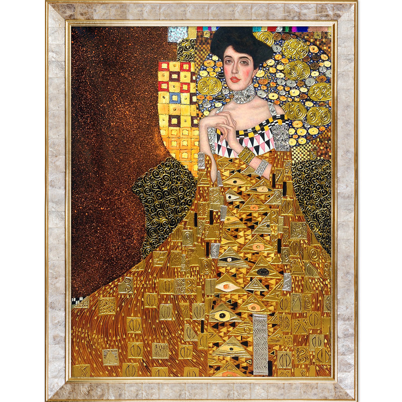 Tori Home Portrait of Adele BlochBauer I, 1907, Metallic Embellished by Gustav Klimt Framed